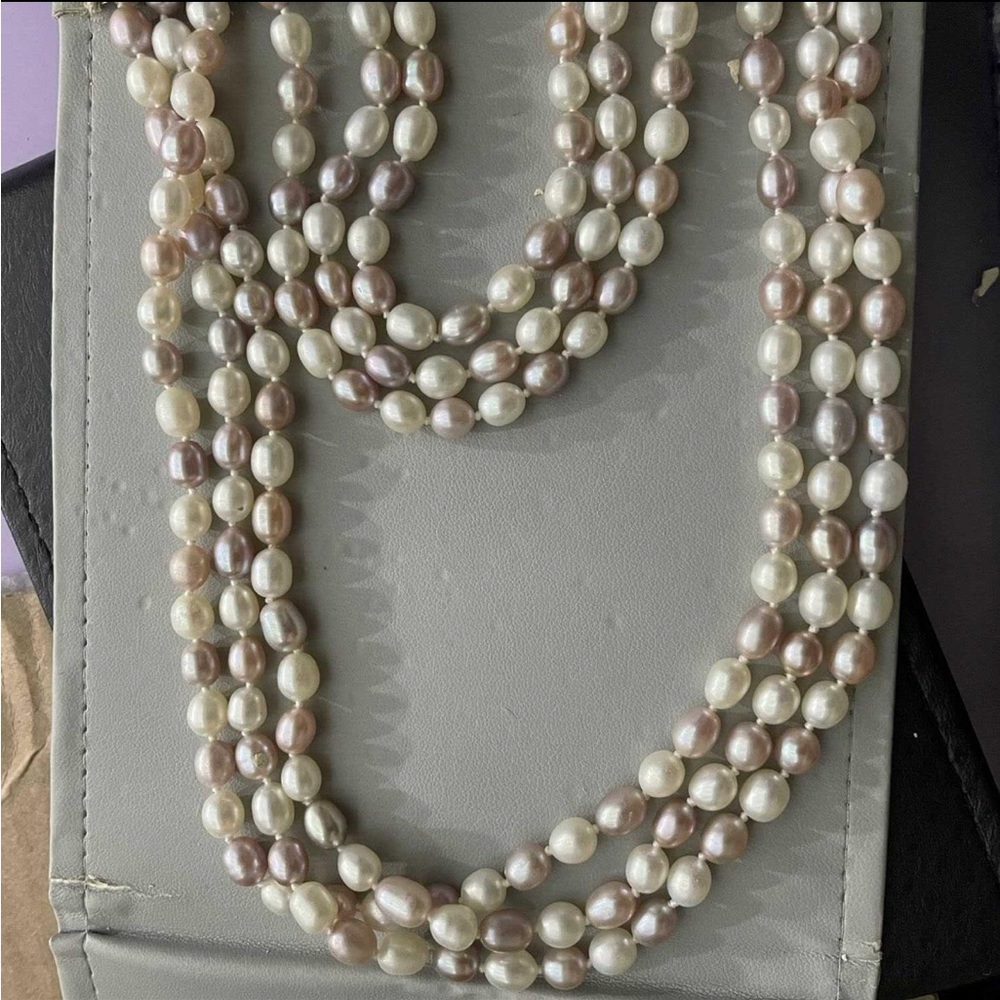 Shane Co multicolored, endless strand of pearls